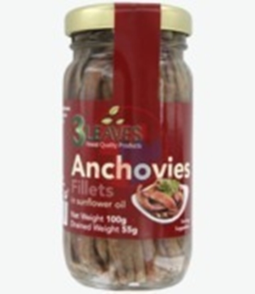 Picture of 3 LEAVES ANCHIOVES JAR 100GR